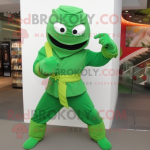 Grön Ninja maskot kostym...