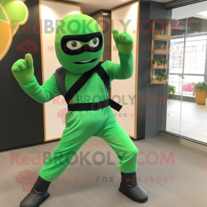 Grøn Ninja maskot kostume...