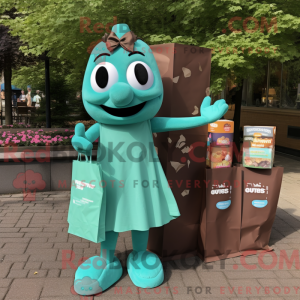 Maskot-karkter av en Teal...