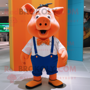 Orange Pig mascotte kostuum...