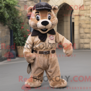 Mascot character of a Tan...