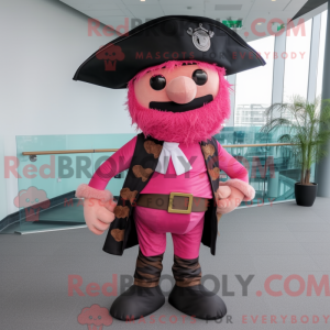 Mascottefiguur van een roze...
