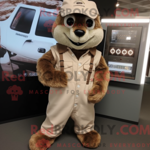 Maskot karakter af en beige...