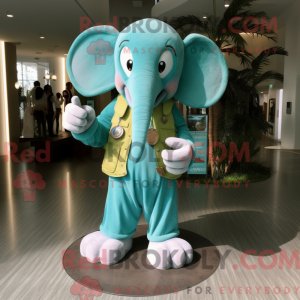 Mascot character of a Cyan...