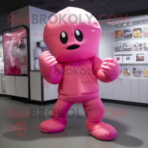 Pink Boksehandske maskot...