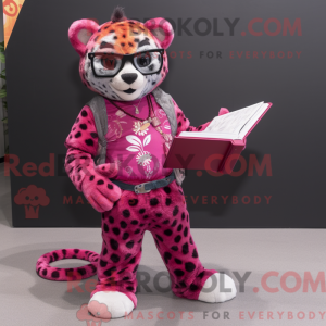 Máscara de leopardo magenta...