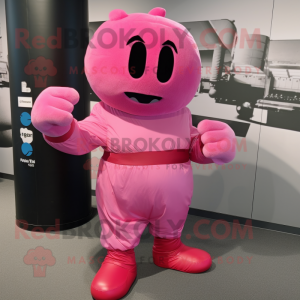 Pink Boksehandske maskot...