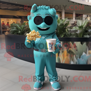 Mascot character of a Teal...