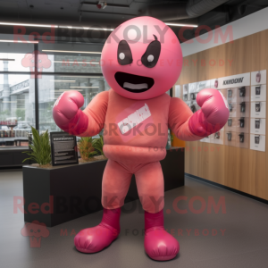 Pink Boksehandske maskot...