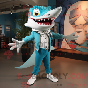 Mascot character of a Teal...