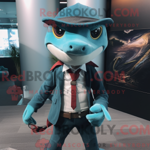 Mascot character of a Teal...