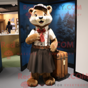 Mascot character of a Brown...