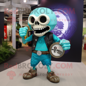 Turquoise Skull mascotte...