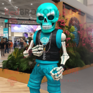 Turquoise Skull mascotte...