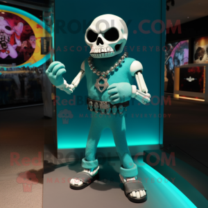 Turquoise Skull mascotte...