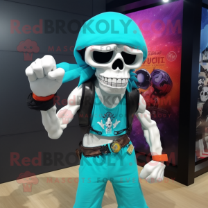 Turquoise Skull mascotte...