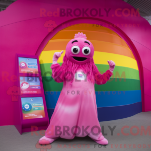 Mascot character of a Pink...
