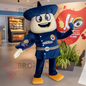 Navy Nachos mascot costume character dressed with a Jeggings and Belts