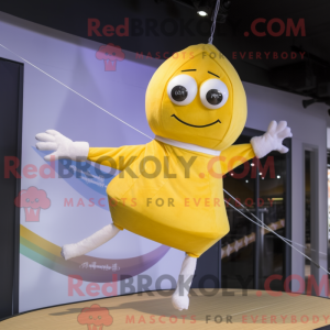 Mascottefiguur van een gele...