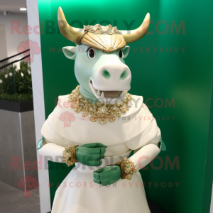 Green Bull maskot kostume...