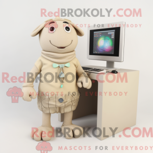 Mascot character of a Beige...