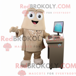 Maskotkarakter av en beżowy...