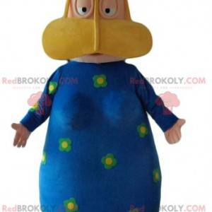 Mascotte donna orientale con un vestito blu con fiori -