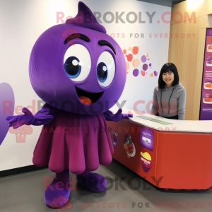 Maskot-karakter af en lilla...