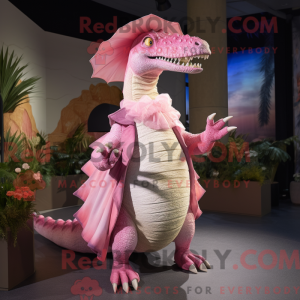 Maskottchen eines rosa...