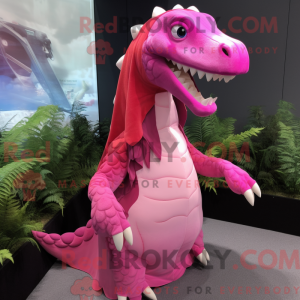 Maskottchen eines rosa...