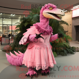 Maskottchen eines rosa...