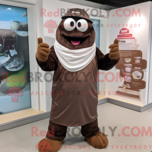 Mascot character of a Brown...