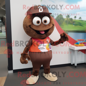 Mascot character of a Brown...