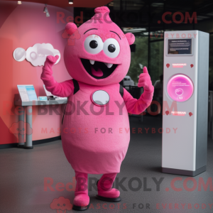 Mascot character of a Pink...