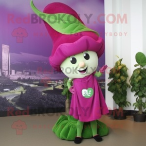 Magenta bønnestengel maskot...