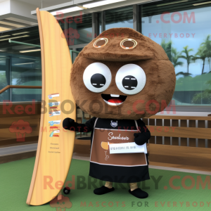 Mascot character of a Brown...