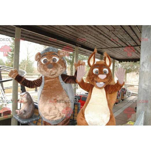 Mascotte di riccio e scoiattolo - Redbrokoly.com