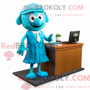 Mascot character of a Cyan...