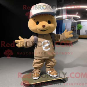 Mascot character of a Tan...