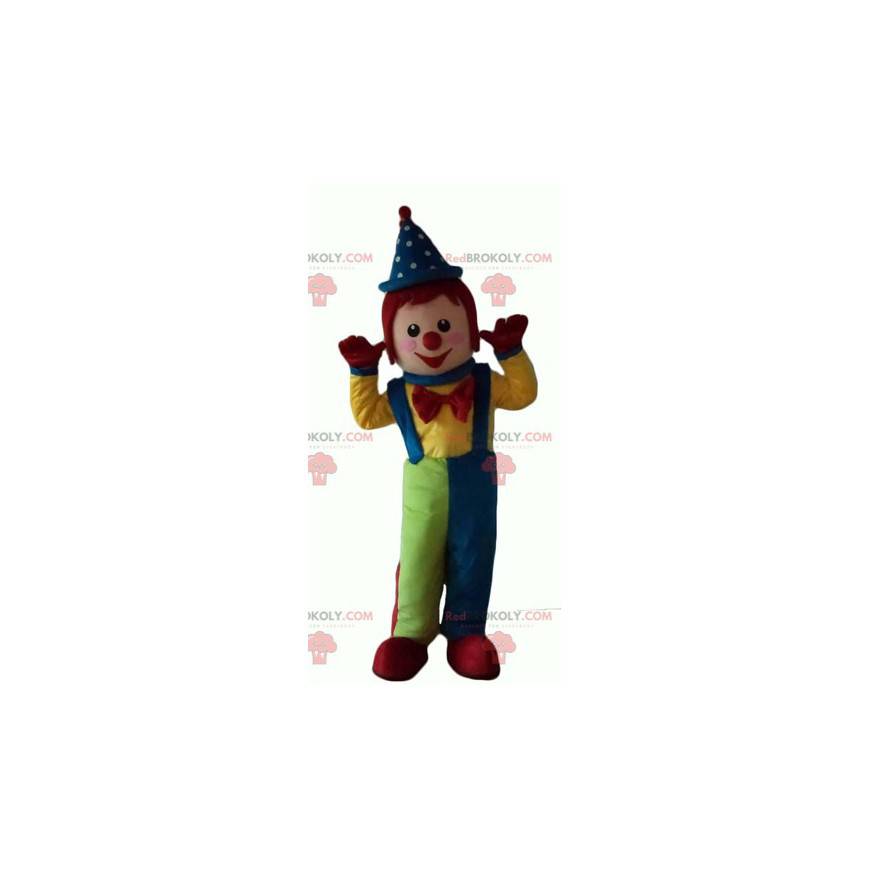 Bardzo uśmiechnięta wielobarwna maskotka klauna - Redbrokoly.com