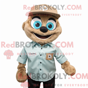 Mascot character of a Tan...