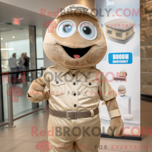 Mascot character of a Tan...