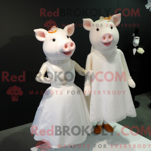 Maskot karakter af en hvid...