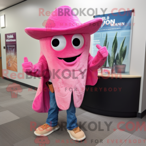 Maskotkarakter af en Pink...