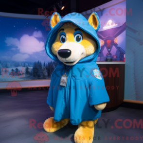 Fantasia de mascote de Dingo azul com parca e xales - Mascotes Dingo - REBROKO_389477 - RedBrokoly.com