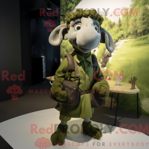 Maskotfigur av en Olive Ram...