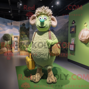Maskotfigur av en Olive Ram...
