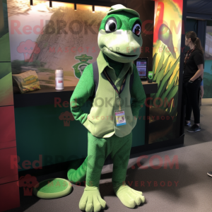 Grön Python maskot kostym...