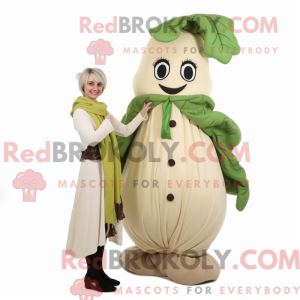 Mascot character of a Beige...