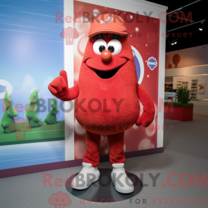 Maskot-karakter av en röd...
